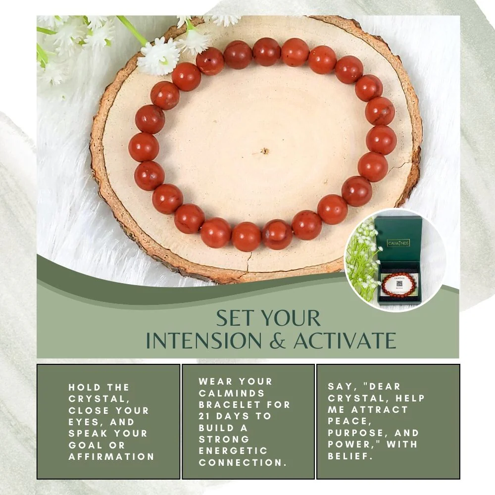 Red Jasper Crystal Bracelet For Grounding - (8mm) - Image 3