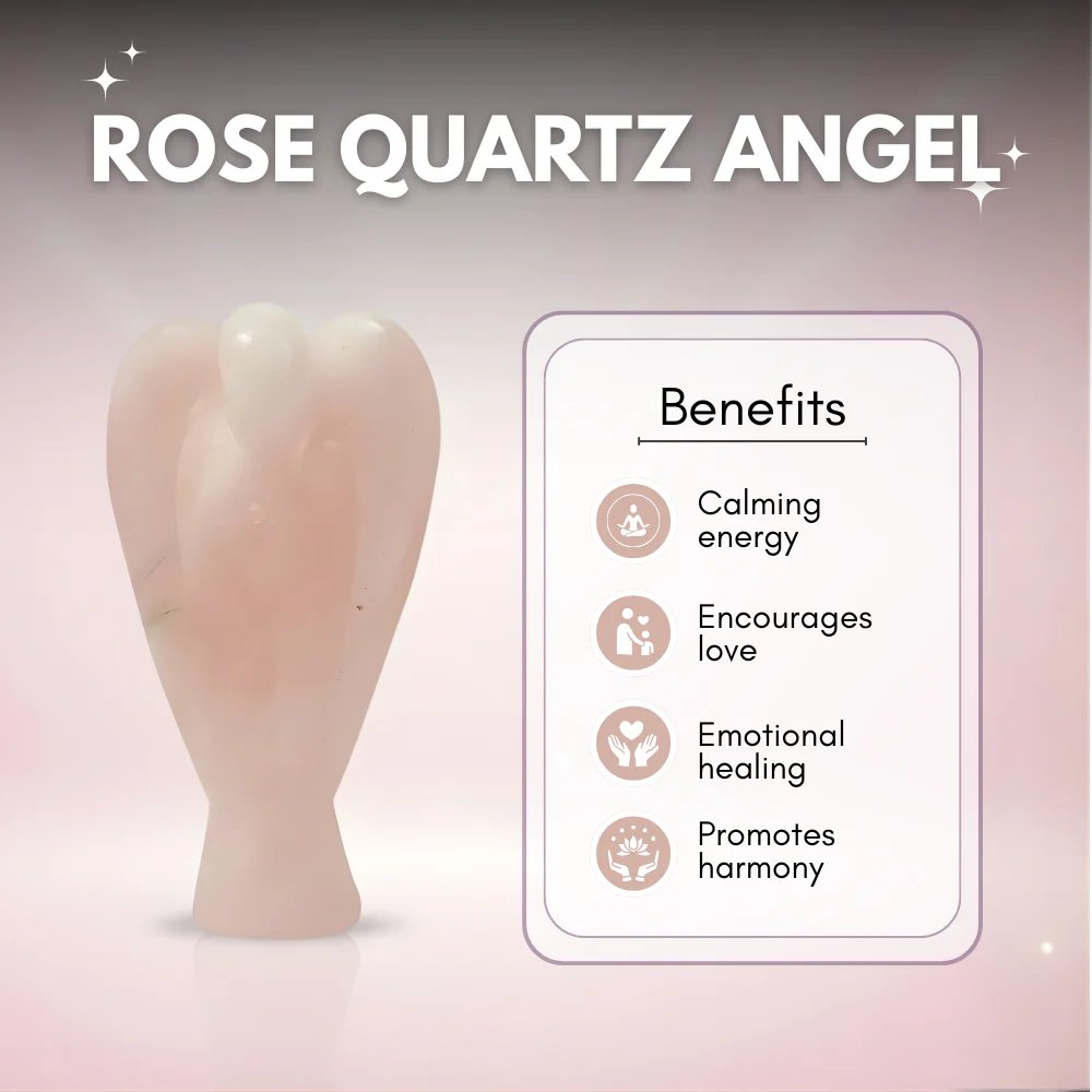 Rose Quartz Angel Figurine - Image 3