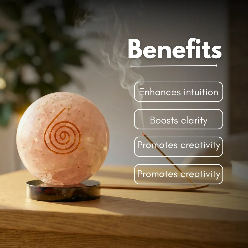 Rose Quartz Orgone Ball - Image 5