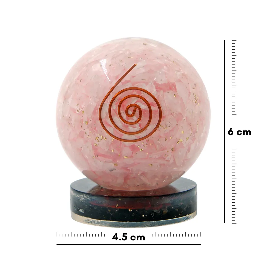Rose Quartz Orgone Ball (mini) - Image 4