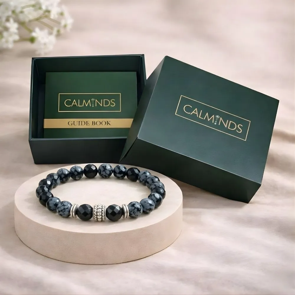 Snowflake Obsidian Bracelet For Spiritual Protection - (8mm) - Image 2