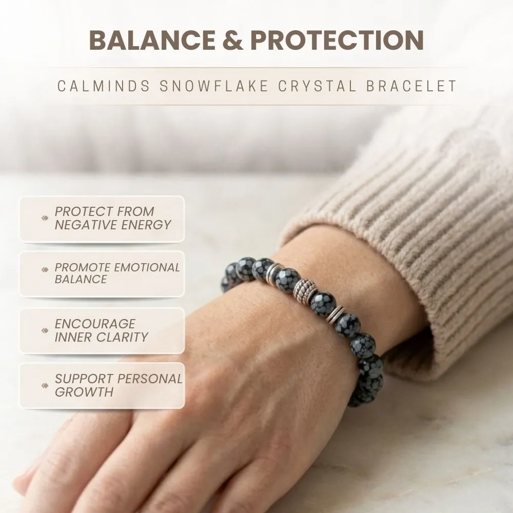 Snowflake Obsidian Bracelet For Spiritual Protection - (8mm) - Image 3