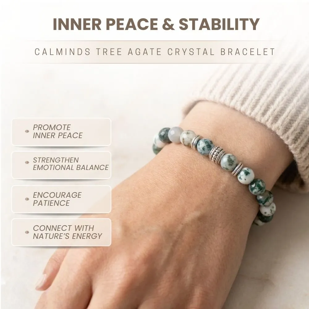 Tree Agate Crystal Bracelet For Anxiety - (8mm) - Image 3