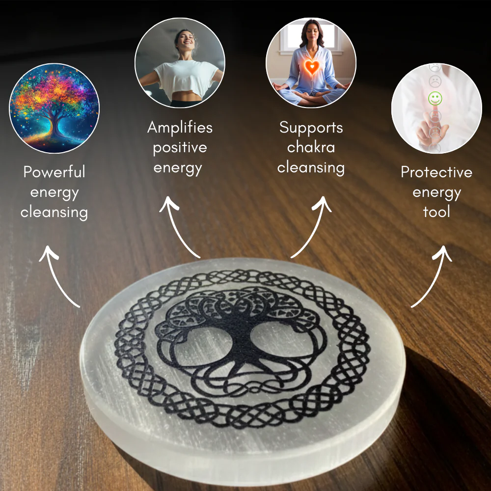 Tree of Life Selenite Charging Plate - Image 3