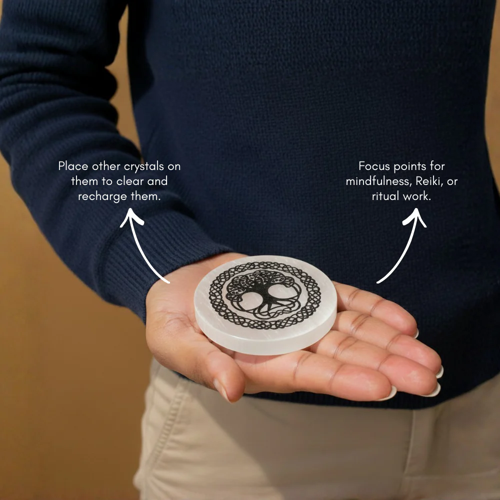Tree of Life Selenite Charging Plate - Image 4