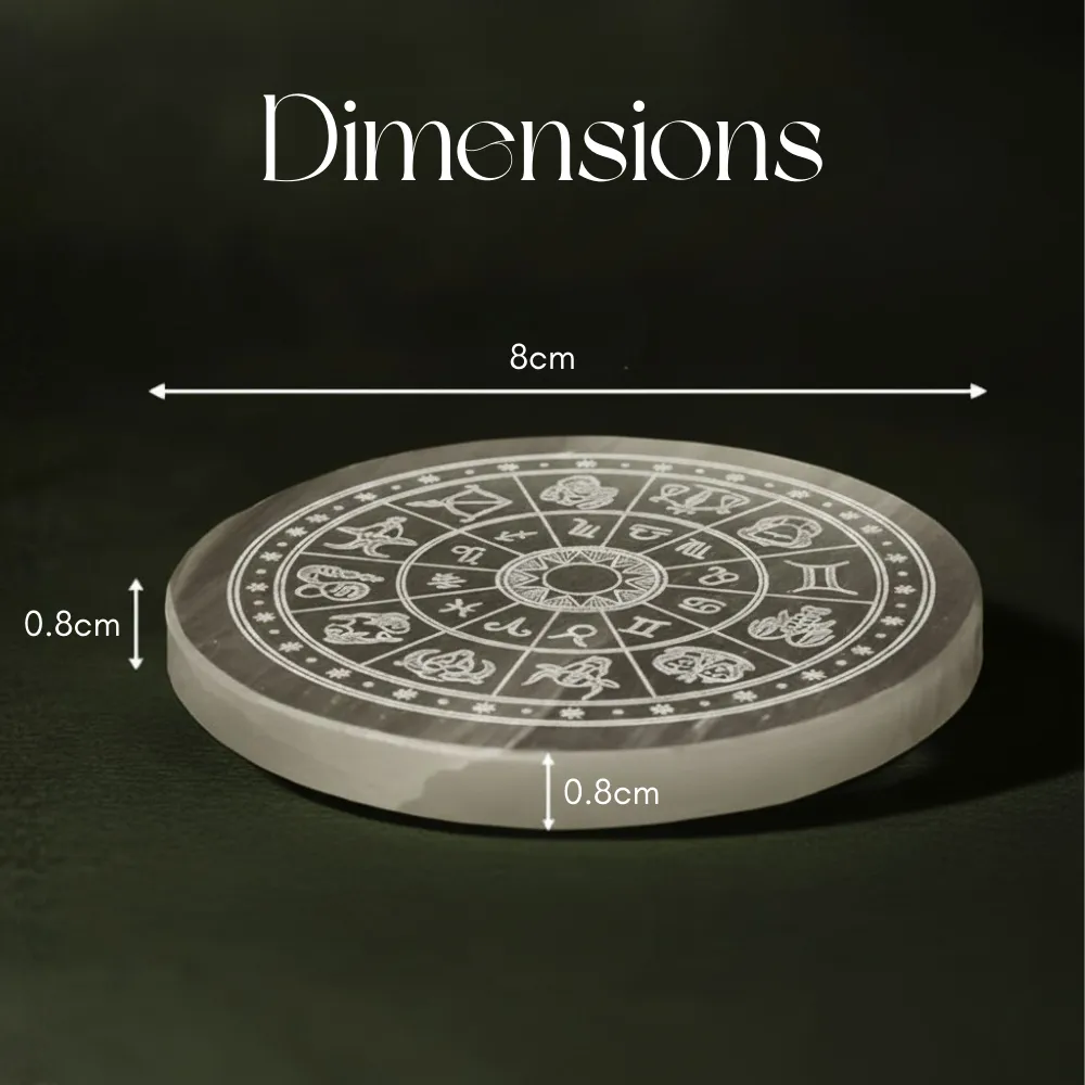 Zodiac Sign Selenite Charging Plate - Image 6