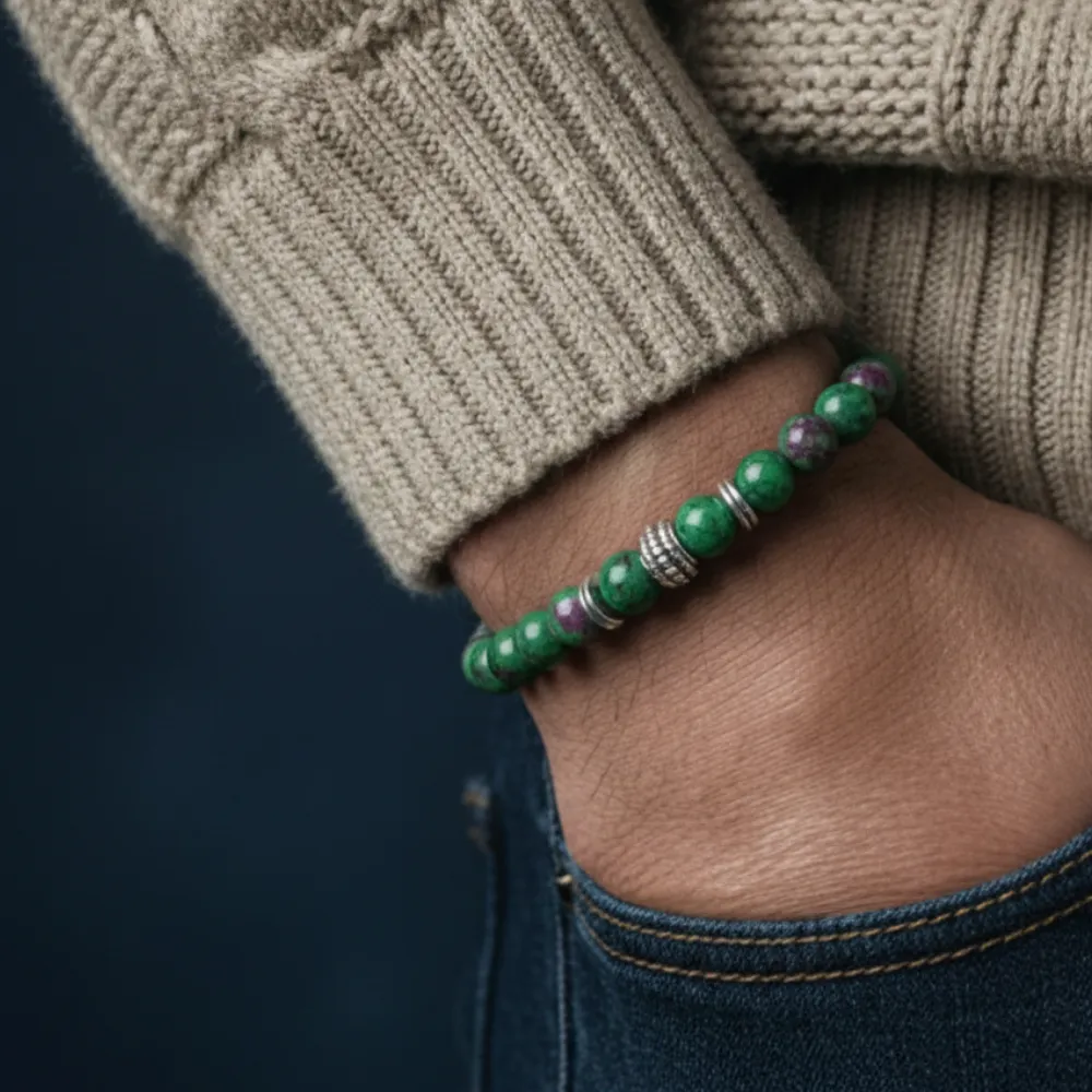 Zoisite Crystal Bracelet For Relaxation & Aura Calmness - (8mm) - Image 4